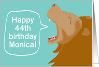 Lion Roaring Happy Birthday with Custom Name and Age card