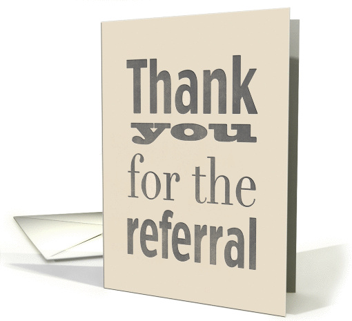 Classic Letterpress Thank You for the Referral card (1446534)