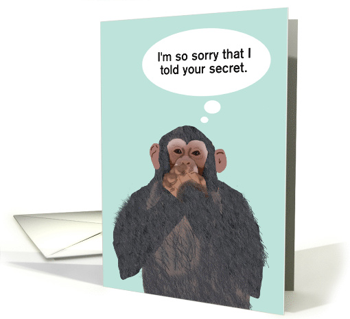 Chimpanzee, Speak no Evil, Custom Thought Bubble card (1447350)