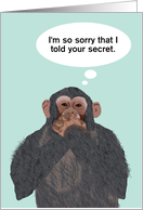 Chimpanzee, Speak no Evil, Custom Thought Bubble card