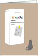 22 Year Anniversary of 12 Step Recovery Shown in Retro Fridge Magnets card
