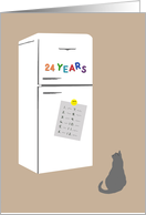 24 Year Anniversary of 12 Step Recovery Shown in Retro Fridge Magnets card
