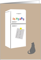 28 Year Anniversary of 12 Step Recovery Shown in Retro Fridge Magnets card