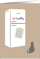 32 Year Anniversary of 12 Step Recovery Shown in Retro Fridge Magnets card