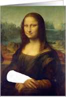 Get Well from a Broken Arm, Mona Lisa with Arm in a Cast card