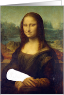 Get Well from a Arm Surgery, Mona Lisa with Bandaged Arm card