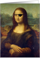 Get Well from Eye Surgery, Mona Lisa with an Eye Patch card