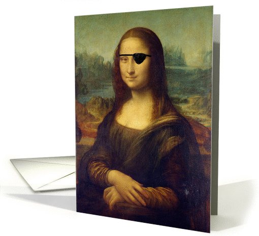 Get Well from Cataract Surgery, Mona Lisa with an Eye Patch card