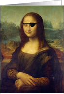 Get Well from Cataract Surgery, Mona Lisa with an Eye Patch card