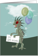 Monster Birthday Party Invitation Featuring a Chupacabra card