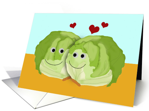 Funny and Romantic Lettuce Pun card (1465920)