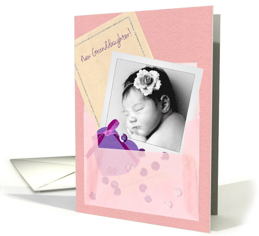 Welcome to the Family New Granddaughter, Custom Photograph card