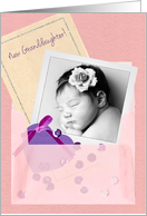 Welcome to the Family New Granddaughter, Custom Photograph card