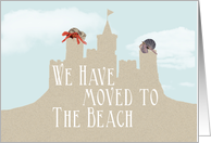 Moved to the Beach Announcement card