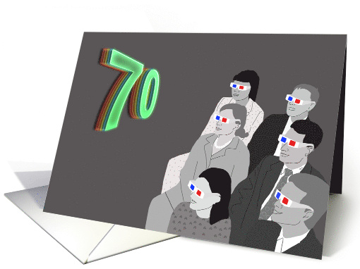 3D Movie Audience 70th Birthday card (1477982)