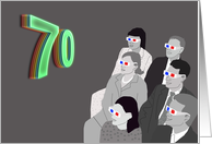 3D Movie Audience 70th Birthday card
