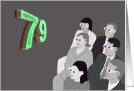 3D Movie Audience Retro 79th Birthday card
