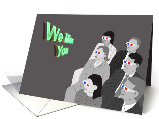 Retro 3D Movie We Miss You from Group card (1479062)