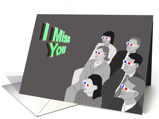 Retro 3D Movie I Miss You card (1479086)