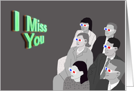 Retro 3D Movie I Miss You card