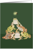 Toads Forming a Tree for Christmas card