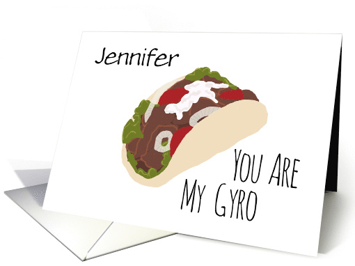 Funny Custom Name Thank You, You are My Gyro (Hero) card (1522134)