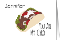 Funny Custom Name Thank You, You are My Gyro (Hero) card