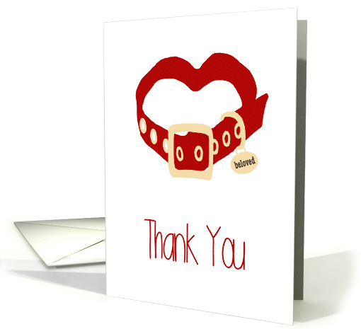 Thank You for the Sympathy after Loss of Dog, Red Collar card