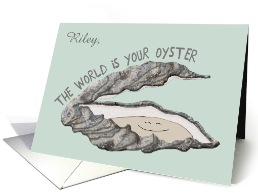 Custom Name Graduation, The World is Your Oyster card (1524050)