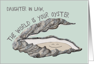 Graduation Congratulations for Daughter in Law, World is Your Oyster card
