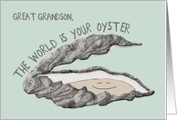 Graduation Congratulations for Great Grandson, World is Your Oyster card