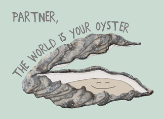 Graduation Congratulations for Partner, The World is Your Oyster