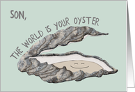 Encouragement for Son, The World is Your Oyster card