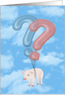 Gender Reveal Party Invitation, Flying Pig card