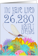 Mayfly 72nd Birthday card
