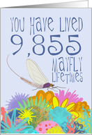 Mayfly 27th Birthday card
