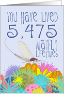 Mayfly 15th Birthday card