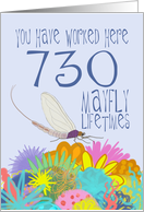 2 Year Work Anniversary in Mayfly Years card