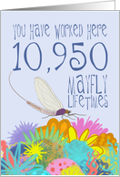 30 Year Work Anniversary in Mayfly Years card