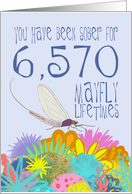 18th Anniversary of Addiction Recovery, in Mayfly Years card