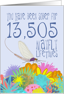 37th Birthday of Addiction Recovery, in Mayfly Years card