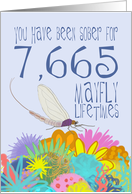21st Birthday of Addiction Recovery, in Mayfly Years card