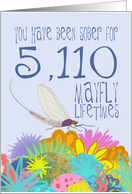 14th Birthday of Addiction Recovery, in Mayfly Years card