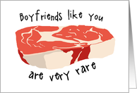 Funny Steak Pun Birthday for a Boyfriend card