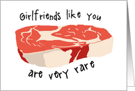 Funny Steak Pun Thank You for Girlfriend card
