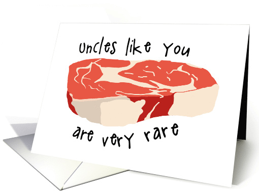 Funny Steak Pun Thank You for Uncle card (1557512)