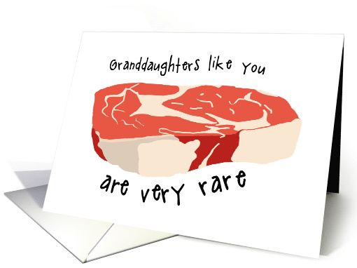 Funny Steak Pun Thank You for Granddaughter card (1557572)