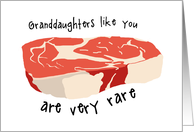 Funny Steak Pun Thank You for Granddaughter card