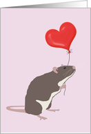 Rat with Heart Balloon for Spouse card