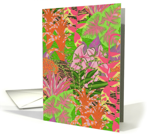 Beautifully Illustrated Tropical Plants Blank Note card (1558998)